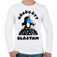 PRINTFASHION Kisvakond - Köhögött elástam! - Férfi hosszú ujjú póló - Fehér férfi póló