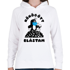 PRINTFASHION Kisvakond - Köhögött elástam! - Női kapucnis pulóver - Fehér női pulóver, kardigán