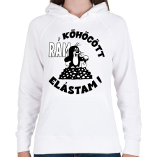 PRINTFASHION Kisvakond - rám köhögött elástam - Női kapucnis pulóver - Fehér női pulóver, kardigán