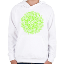 PRINTFASHION Kiszínezhető mandala minta - Gyerek kapucnis pulóver - Fehér gyerek pulóver, kardigán