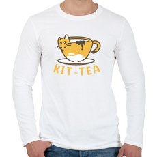 PRINTFASHION Kit-tea - Férfi hosszú ujjú póló - Fehér