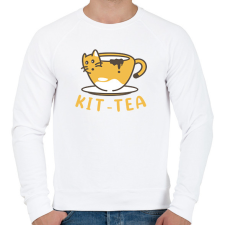 PRINTFASHION Kit-tea - Férfi pulóver - Fehér férfi pulóver, kardigán