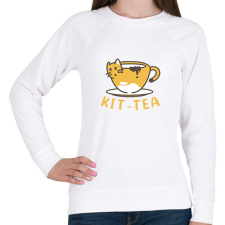 PRINTFASHION Kit-tea - Női pulóver - Fehér női pulóver, kardigán