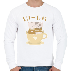 PRINTFASHION Kit-teas - Férfi pulóver - Fehér