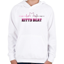 PRINTFASHION KITTY BEAT - Gyerek kapucnis pulóver - Fehér gyerek pulóver, kardigán
