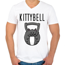 PRINTFASHION KittyBell - Férfi V-nyakú póló - Fehér férfi póló