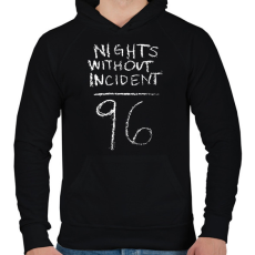 PRINTFASHION Kiut Nights without incident - Férfi kapucnis pulóver - Fekete