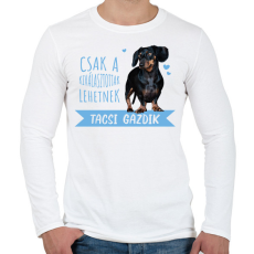 PRINTFASHION Kiválasztott tacsi gazdi - Férfi hosszú ujjú póló - Fehér