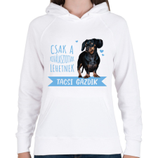 PRINTFASHION Kiválasztott tacsi gazdi - Női kapucnis pulóver - Fehér női pulóver, kardigán