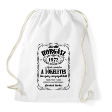 PRINTFASHION Kiváló horgász - Évszámmal (fekete) - Sportzsák, Tornazsák - Fehér tornazsák