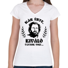 PRINTFASHION Kiváló ügynök volt... - Női V-nyakú póló - Fehér női póló