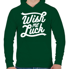 PRINTFASHION Kívánj szerencsét - Férfi kapucnis pulóver - Sötétzöld