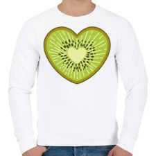 PRINTFASHION Kiwi szív - Férfi pulóver - Fehér férfi pulóver, kardigán