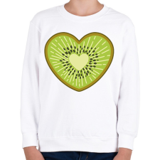 PRINTFASHION Kiwi szív - Gyerek pulóver - Fehér gyerek pulóver, kardigán
