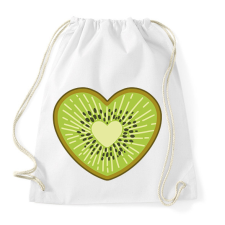 PRINTFASHION Kiwi szív - Sportzsák, Tornazsák - Fehér tornazsák