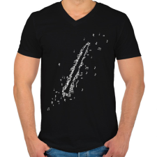 PRINTFASHION Klarinét - Férfi V-nyakú póló - Fekete férfi póló