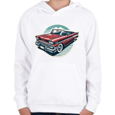 PRINTFASHION Klasszikus Autó - Gyerek kapucnis pulóver - Fehér