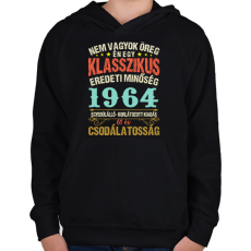 PRINTFASHION Klasszikus eredeti minőség - Egyedi számokkal - Gyerek kapucnis pulóver - Fekete