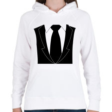 PRINTFASHION Klasszikus nyakkendő - Női kapucnis pulóver - Fehér női pulóver, kardigán