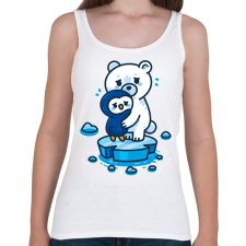 PRINTFASHION Klímaváltozás - Női atléta - Fehér női trikó