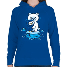 PRINTFASHION Klímaváltozás - Női kapucnis pulóver - Királykék női pulóver, kardigán