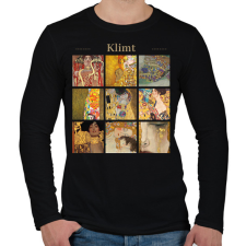 PRINTFASHION Klimt - részletek - Férfi hosszú ujjú póló - Fekete férfi póló