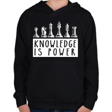 PRINTFASHION Knowledge is power - Gyerek kapucnis pulóver - Fekete