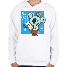 PRINTFASHION Koala mérnök - Gyerek kapucnis pulóver - Fehér gyerek pulóver, kardigán