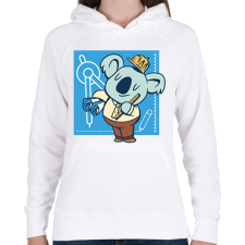 PRINTFASHION Koala mérnök - Női kapucnis pulóver - Fehér női pulóver, kardigán