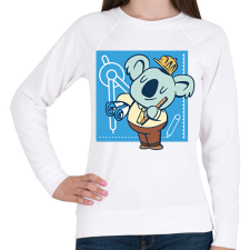 PRINTFASHION Koala mérnök - Női pulóver - Fehér női pulóver, kardigán