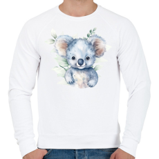 PRINTFASHION Koala növényekkel - Férfi pulóver - Fehér