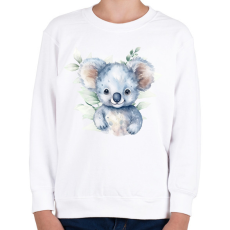 PRINTFASHION Koala növényekkel - Gyerek pulóver - Fehér