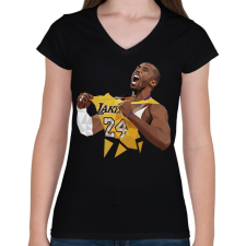 PRINTFASHION Kobe 24 Bryant - Női V-nyakú póló - Fekete női póló