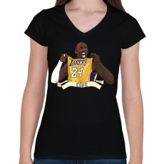 PRINTFASHION KOBE - Női V-nyakú póló - Fekete