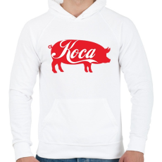 PRINTFASHION Koca kóla - Férfi kapucnis pulóver - Fehér