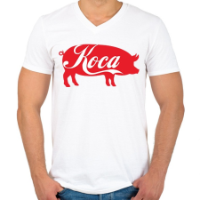 PRINTFASHION Koca kóla - Férfi V-nyakú póló - Fehér férfi póló