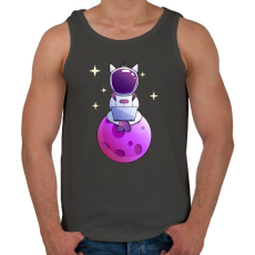 PRINTFASHION Kocka asztronauta lila - Férfi atléta - Sötétszürke