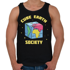 PRINTFASHION Kocka Föld elmélet - Férfi atléta - Fekete atléta, trikó