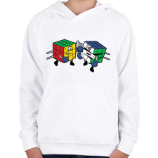 PRINTFASHION Kocka K.O. - Gyerek kapucnis pulóver - Fehér gyerek pulóver, kardigán
