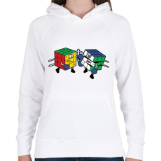 PRINTFASHION Kocka K.O. - Női kapucnis pulóver - Fehér