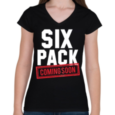 PRINTFASHION Kockahas készülőben - Női V-nyakú póló - Fekete