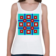 PRINTFASHION Kockás minta 01 - Női atléta - Fehér