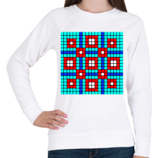 PRINTFASHION Kockás minta 01 - Női pulóver - Fehér női pulóver, kardigán