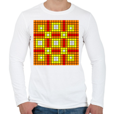 PRINTFASHION kockás minta 02 - Férfi hosszú ujjú póló - Fehér