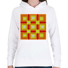 PRINTFASHION kockás minta 02 - Női kapucnis pulóver - Fehér női pulóver, kardigán