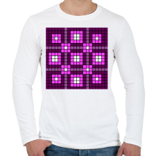 PRINTFASHION Kockás minta 03 - Férfi hosszú ujjú póló - Fehér férfi póló