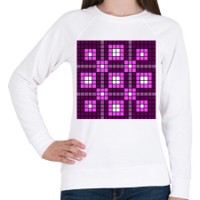 PRINTFASHION Kockás minta 03 - Női pulóver - Fehér női pulóver, kardigán