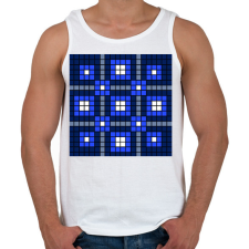 PRINTFASHION Kockás minta 05 - Férfi atléta - Fehér atléta, trikó