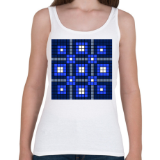 PRINTFASHION Kockás minta 05 - Női atléta - Fehér