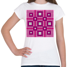 PRINTFASHION Kockás minta 06 - Női póló - Fehér